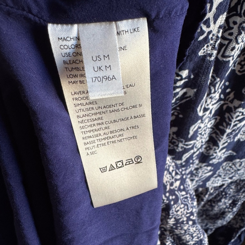 Anthropologie Navy Blue Floral Mini Dress - Picture 9 of 11